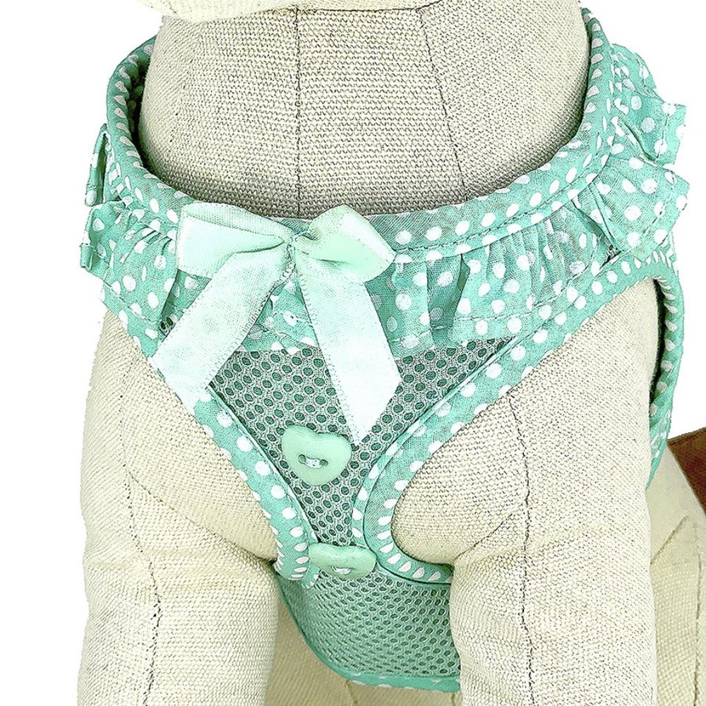 Green Ruffled Mesh Step-In Harness - Picture 3 of 6